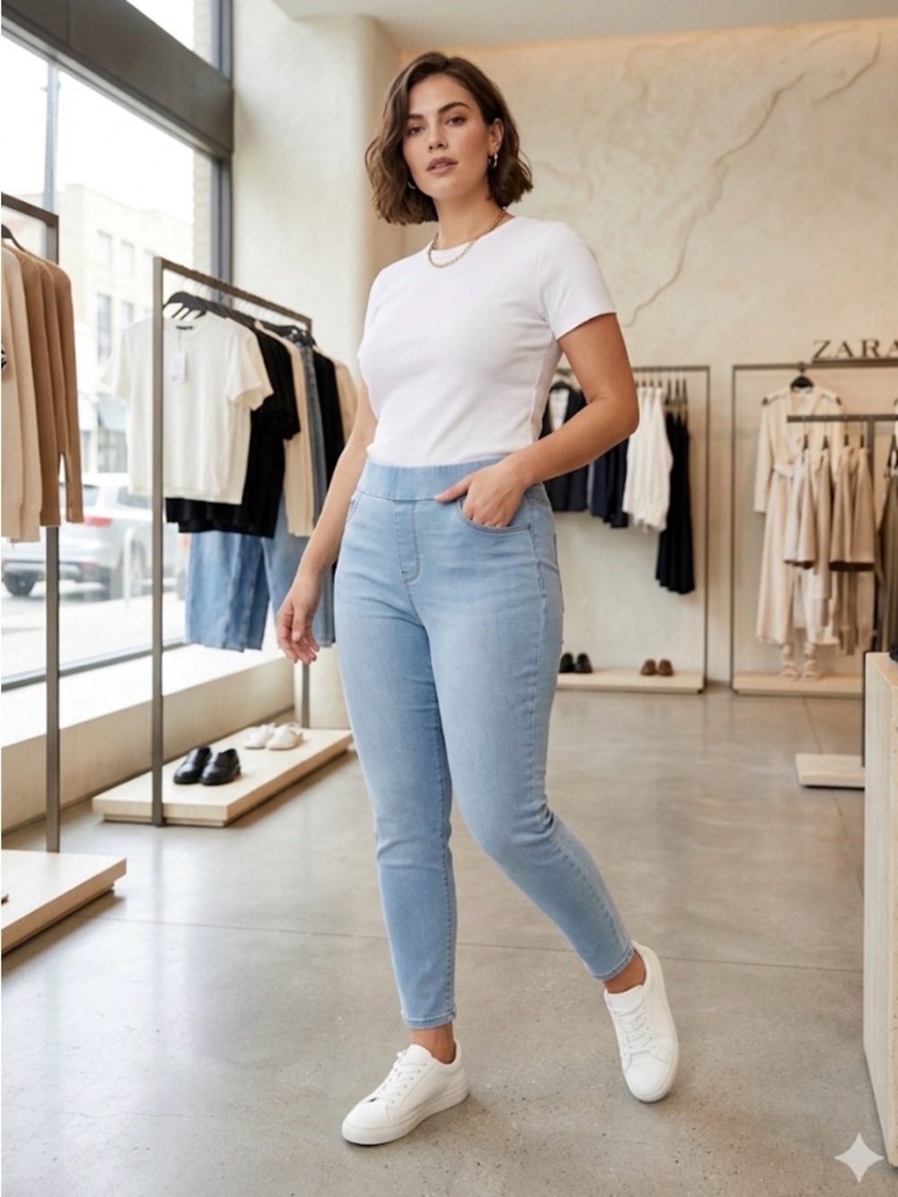 Nine West Light Blue High-Rise Slim Jeans